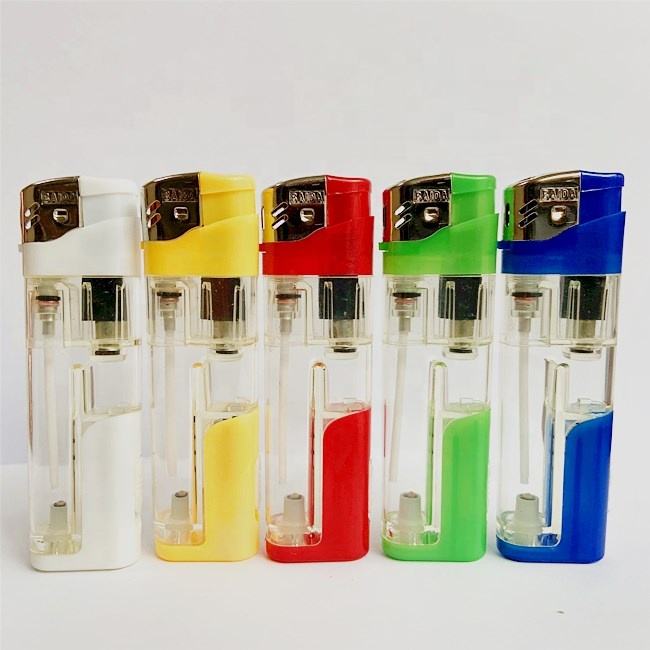 cheap kerosene lighter LED light cigrate lighter Refillable gas lighters smoking accessories