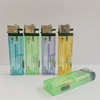 Square lighter flame flint LED lighter plastic gas lighter with torch