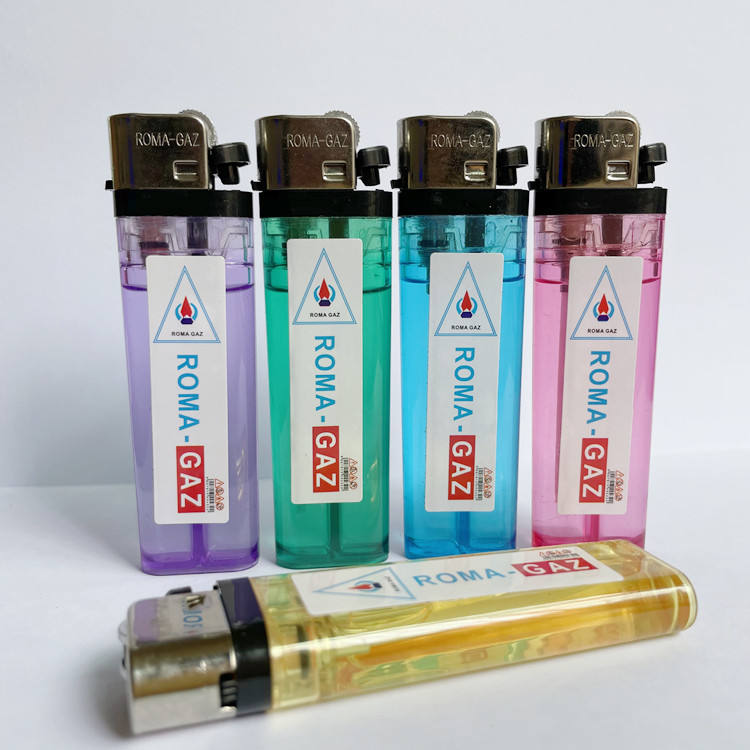 China Factory Cheap Price Transparent Color Plastic Disposable Flint Lighter