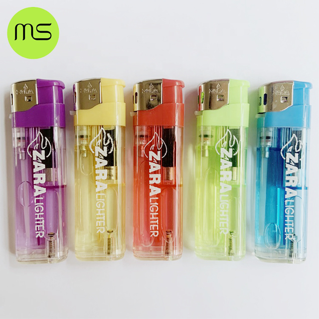 MS Custom Freely High Quality Cheap Electronic Plastic Flame Refillable Lighter for cigarette