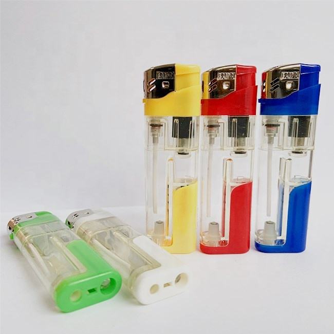 cheap kerosene lighter LED light cigrate lighter Refillable gas lighters smoking accessories