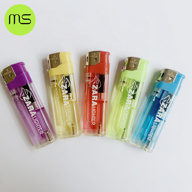 MS Custom Freely High Quality Cheap Electronic Plastic Flame Refillable Lighter for cigarette