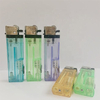 Square lighter flame flint LED lighter plastic gas lighter with torch