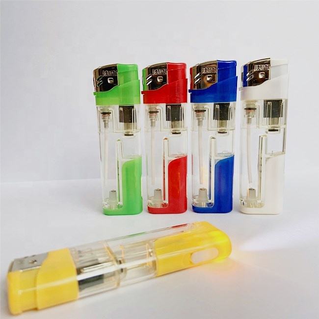 cheap kerosene lighter LED light cigrate lighter Refillable gas lighters smoking accessories