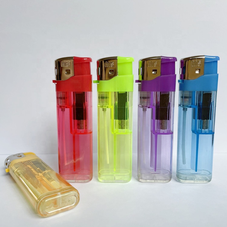 Bulk single flame wraps fashionable disposable simple gas colorful electronic lighter