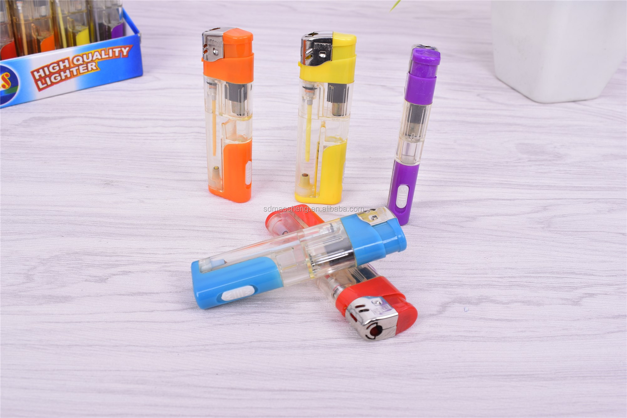 CUSTOMIZE LED REFILLABLE PLASTIC GAS LIGHTER FOR SMOKING