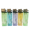 Square lighter flame flint LED lighter plastic gas lighter with torch