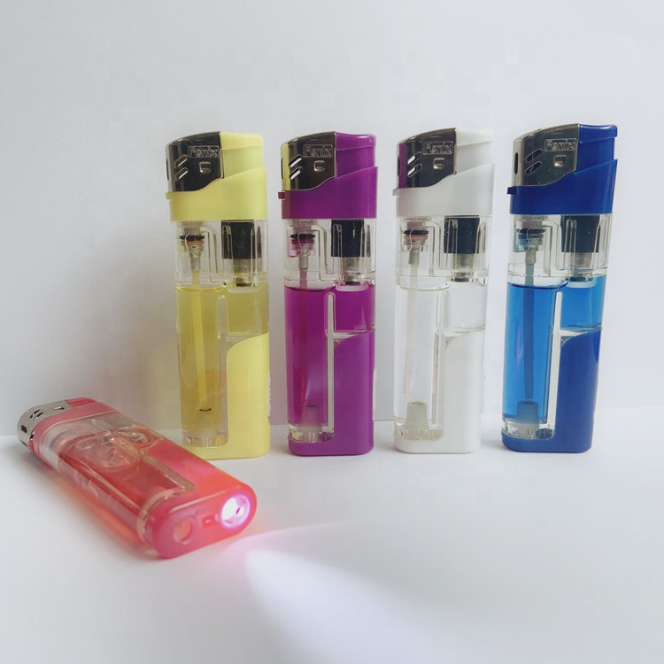 8.2CM MS led lighter Refillable Plastic Electric Lighter