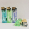 Eight angle flame flint LED lighter plastic lighter