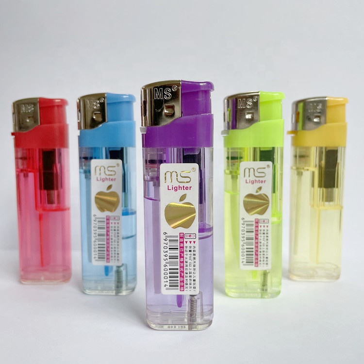 Bulk single flame wraps fashionable disposable simple gas colorful electronic lighter