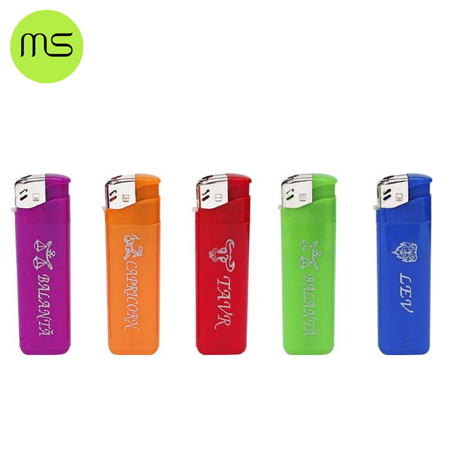 MS Advertising Plastic Disposable Flame Electronic Lighter for Cigarette