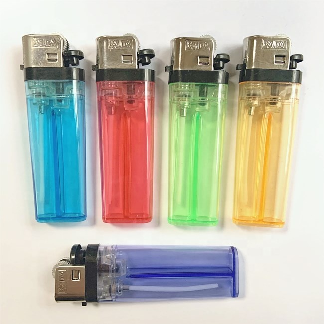 Hot sell gas flint disposable lighter with colored gas